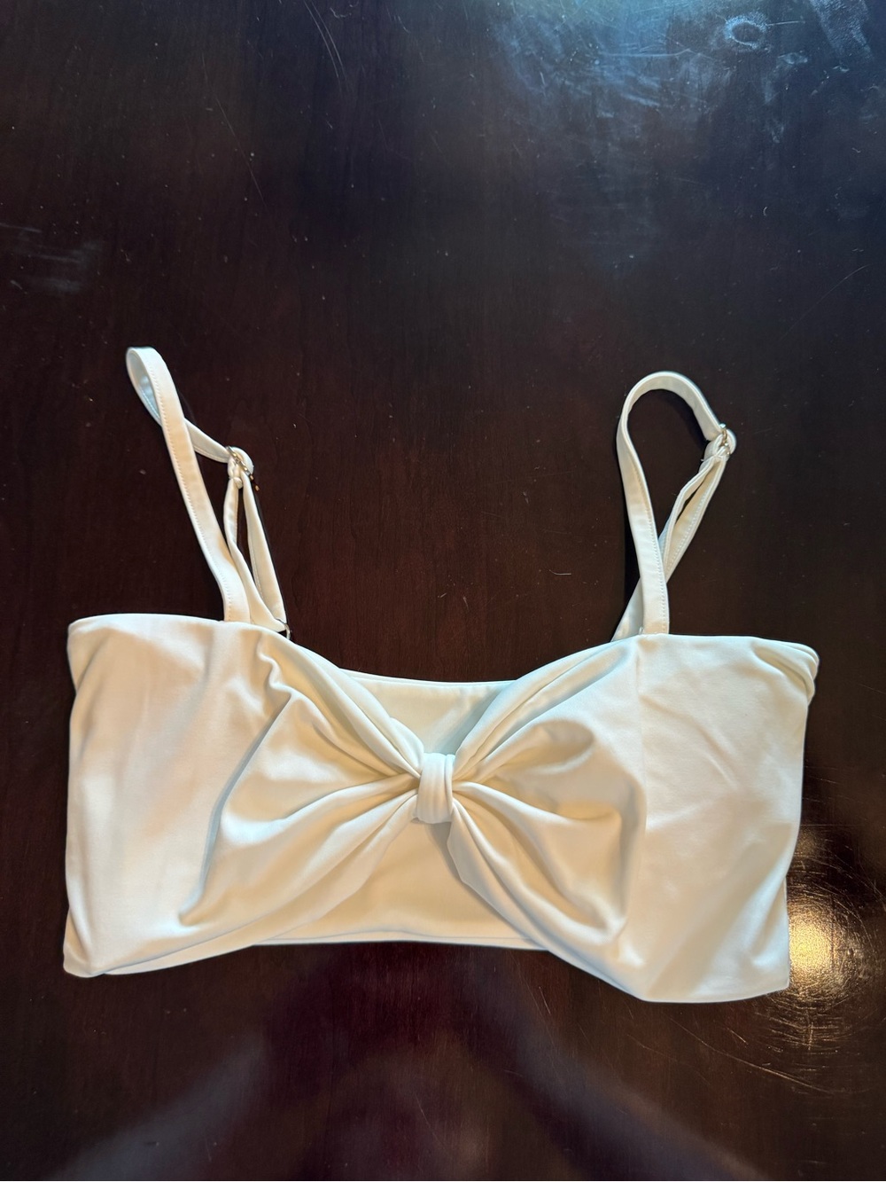 Lulu's White Twist-Front Bikini Top - M